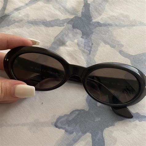 gucci retro sunglasses blue|Gucci oval sunglasses vintage.